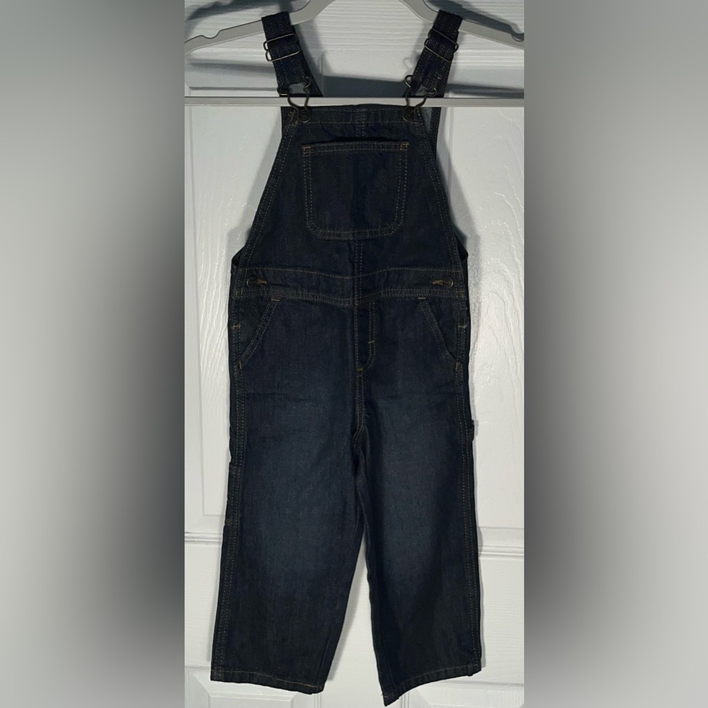 Wrangler Overalls Dark Denim Blue Jeans Size 3T Toddler Boys